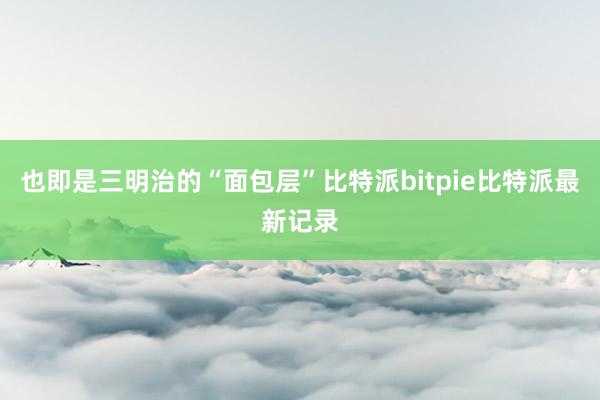 也即是三明治的“面包层”比特派bitpie比特派最新记录