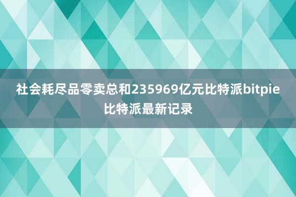 社会耗尽品零卖总和235969亿元比特派bitpie比特派最新记录