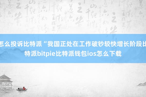 怎么投诉比特派“我国正处在工作破钞较快增长阶段比特派bitpie比特派钱包ios怎么下载