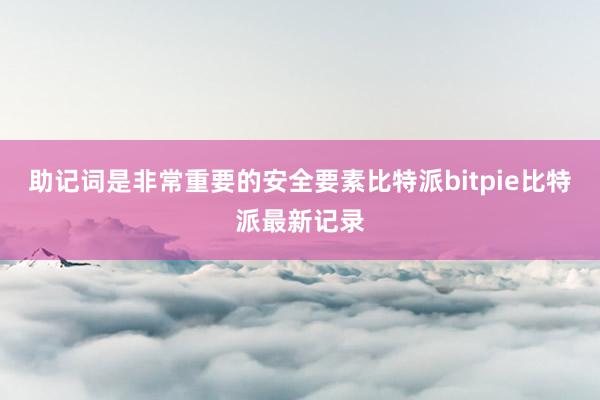 助记词是非常重要的安全要素比特派bitpie比特派最新记录