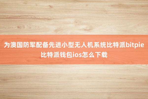 为澳国防军配备先进小型无人机系统比特派bitpie比特派钱包ios怎么下载