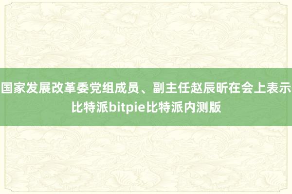 国家发展改革委党组成员、副主任赵辰昕在会上表示比特派bitpie比特派内测版