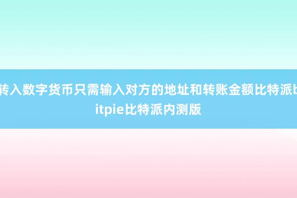 转入数字货币只需输入对方的地址和转账金额比特派bitpie比特派内测版