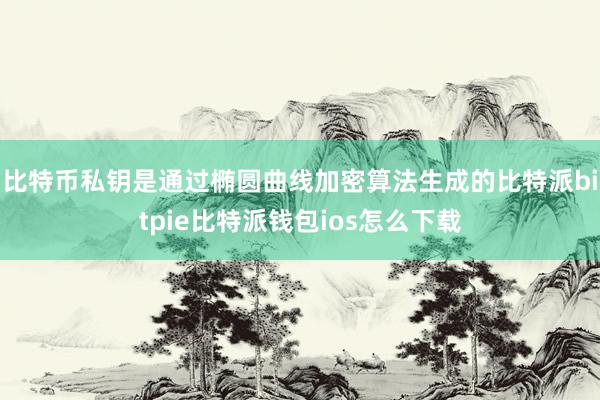 比特币私钥是通过椭圆曲线加密算法生成的比特派bitpie比特派钱包ios怎么下载