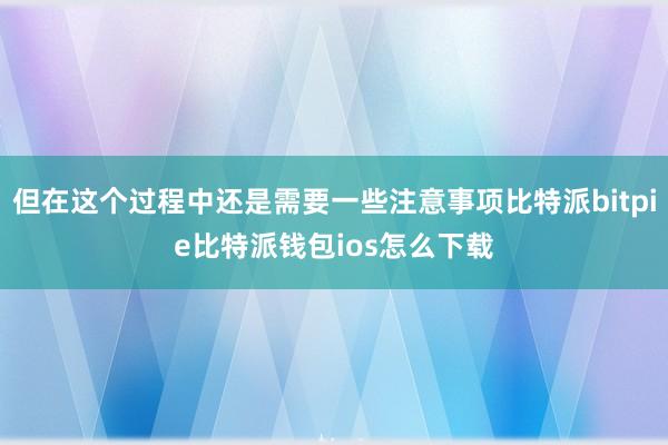 但在这个过程中还是需要一些注意事项比特派bitpie比特派钱包ios怎么下载