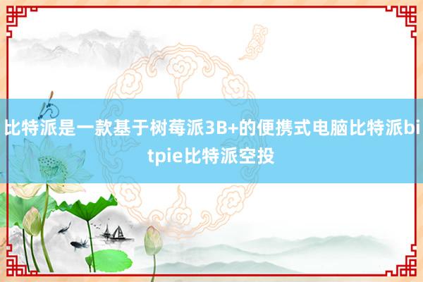 比特派是一款基于树莓派3B+的便携式电脑比特派bitpie比特派空投