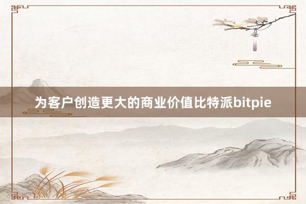 为客户创造更大的商业价值比特派bitpie