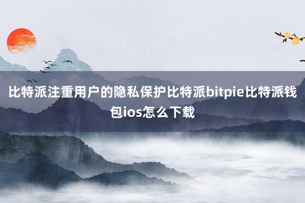 比特派注重用户的隐私保护比特派bitpie比特派钱包ios怎么下载