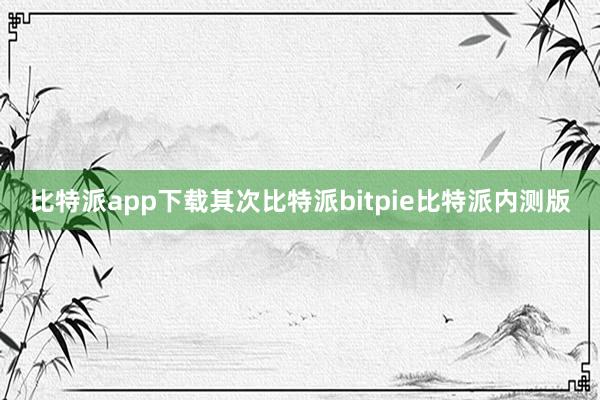 比特派app下载其次比特派bitpie比特派内测版