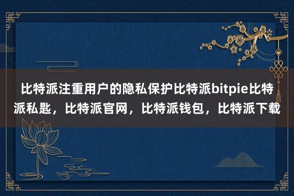 比特派注重用户的隐私保护比特派bitpie比特派私匙，比特派官网，比特派钱包，比特派下载