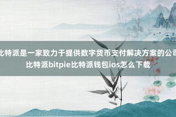 比特派是一家致力于提供数字货币支付解决方案的公司比特派bitpie比特派钱包ios怎么下载