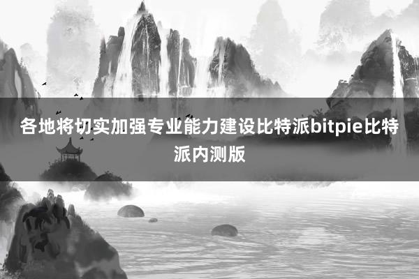 各地将切实加强专业能力建设比特派bitpie比特派内测版