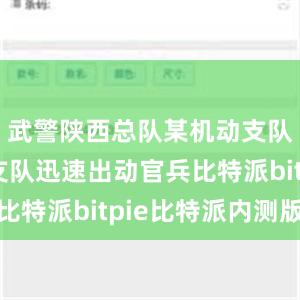 武警陕西总队某机动支队、商洛支队迅速出动官兵比特派bitpie比特派内测版