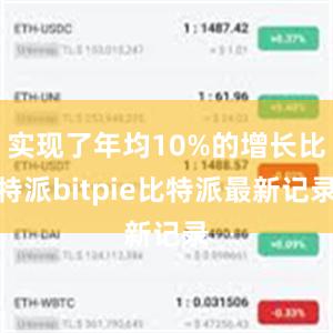 实现了年均10%的增长比特派bitpie比特派最新记录