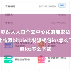 亦然人人首个去中心化的加密货币比特派bitpie比特派钱包ios怎么下载