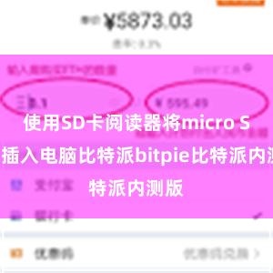 使用SD卡阅读器将micro SD卡插入电脑比特派bitpie比特派内测版